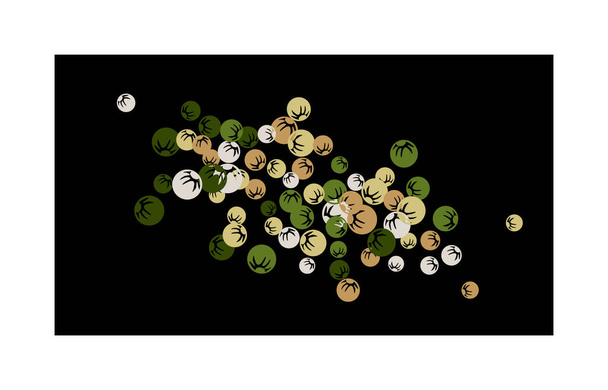 Jolie motif floral avec des baies stylisées simples pour carte de vœux ou affiche. Baies de marguerite naïves dans un style primitif.  - Vecteur, image
