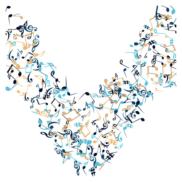 Musical Signs. Modern Background with Notes. Minimalistic Simple Background. - Vektori, kuva