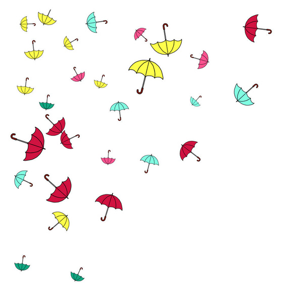 Красивый летний фон с зонтиками. Умбреллы в свободном стиле.  - Вектор,изображение