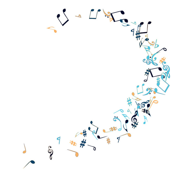 Musical Signs. Modern Background with Notes. Minimalistic Simple Background. - Vector, Imagen