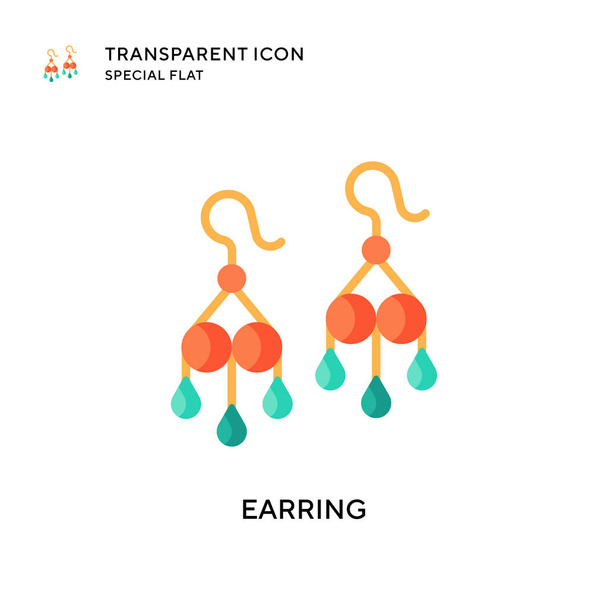 Earring vector icon. Flat style illustration. EPS 10 vector. - Vector, Image