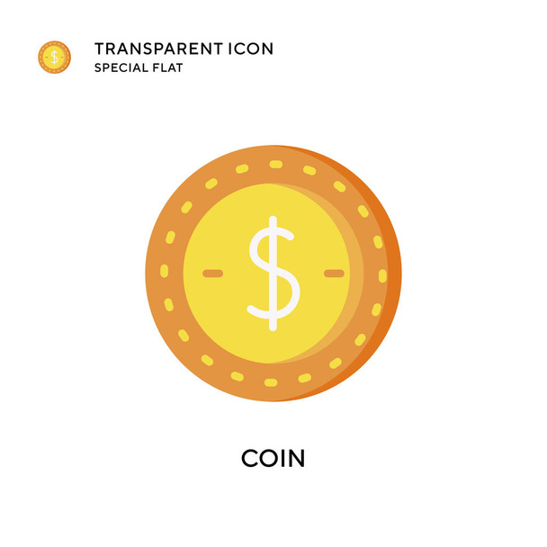 Coin vector icon. Flat style illustration. EPS 10 vector. - Vector, Image
