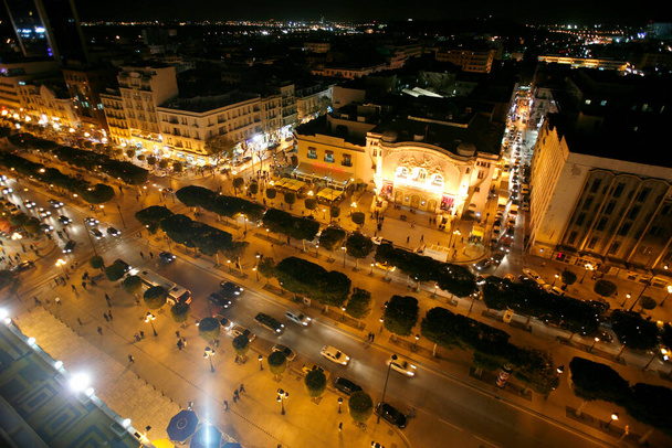 the Avenue Habib Bourguiba Road in the Old City of Tunis in north of Tunisia in North Africa,  Tunisia, Sidi Bou Sair, March, 2009 - 写真・画像