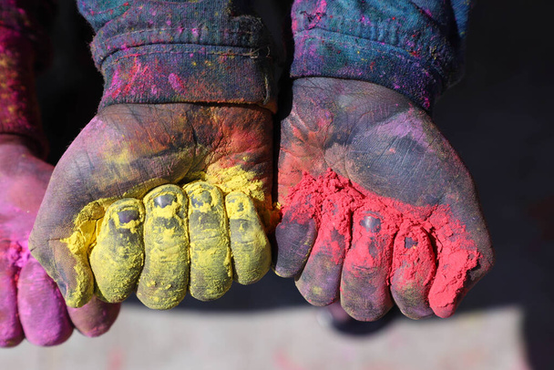 Kids Hand full with colors a colorful Hands - Foto, Imagem