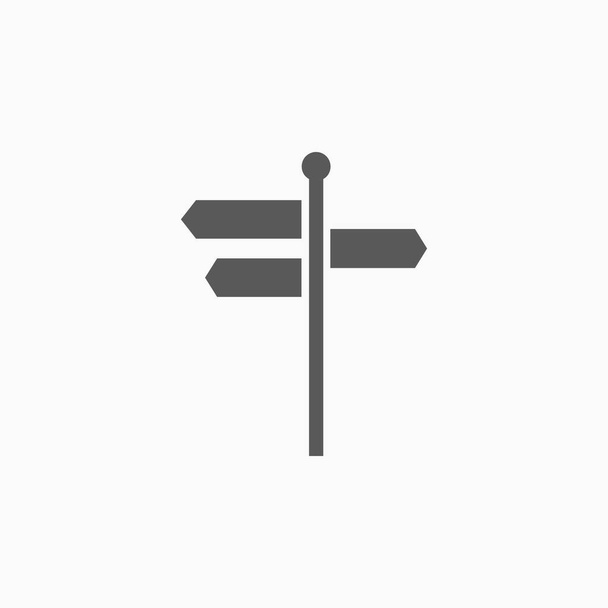 signpost icon, guidepost icon, direction vector, choice illustration, sign, symbol - ベクター画像