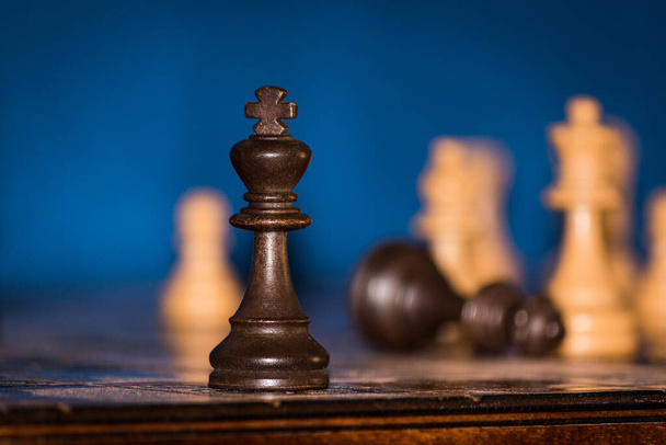 Chess photographed on a chessboard - Zdjęcie, obraz