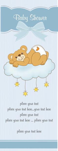 kaart met teddy bear - Vector, afbeelding