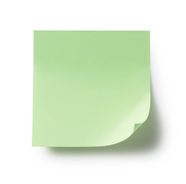 Зеленые липкие ноты на белом фоне - Фото, изображение