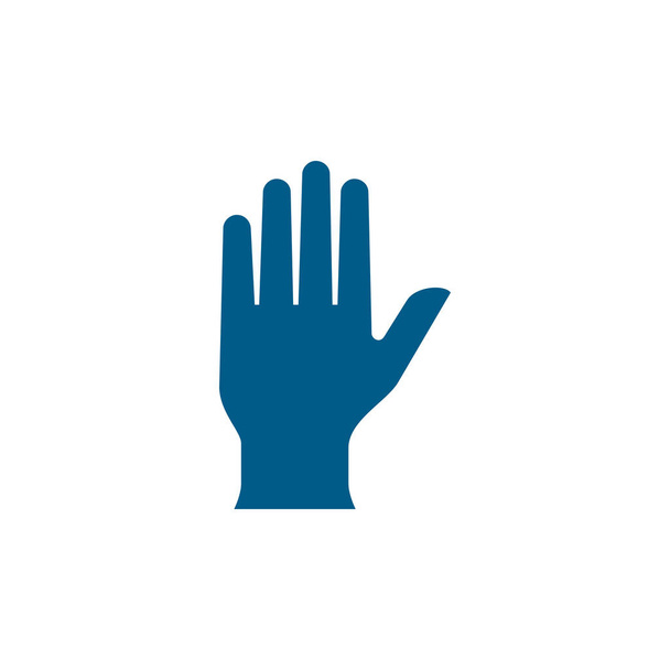 Hand Blue Icon On White Background. Blue Flat Style Vector Illustration. - Vector, Image