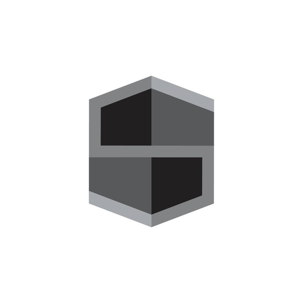 3D box met S letter en omhoog pijl logo design vector - Vector, afbeelding