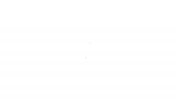 Black line Lékařský digitální teploměr pro ikonu lékařského vyšetření izolovaný na bílém pozadí. Grafická animace pohybu videa 4K - Záběry, video