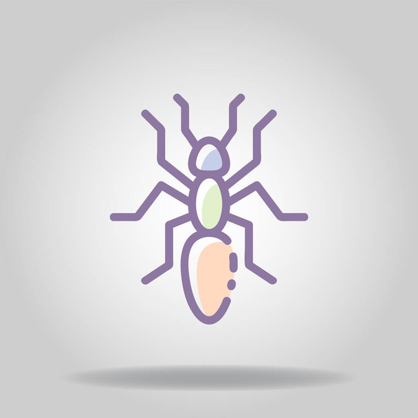 Logo nebo symbol ikony mravence s pastelovou nebo plochým stylem - Vektor, obrázek