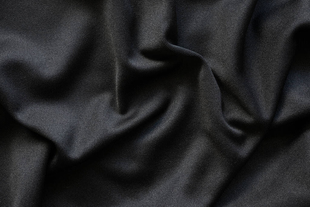 Schwarz Stoff Luxus Tuch Textur Muster Hintergrund - Foto, Bild