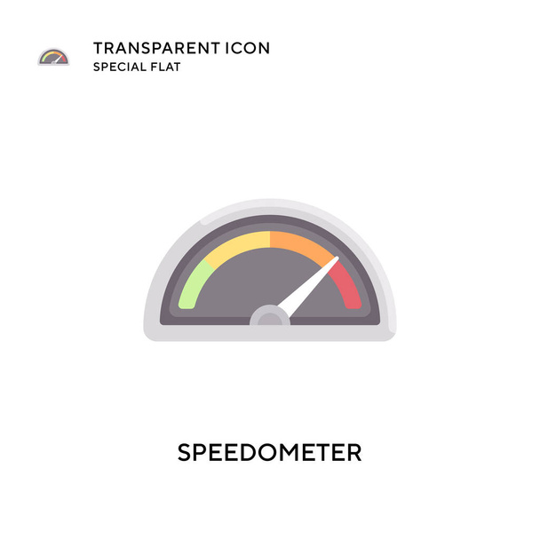 Speedometer vector icon. Flat style illustration. EPS 10 vector. - Vector, Image