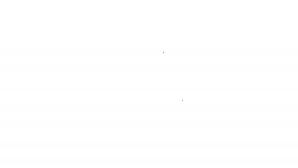 Schwarze Linie Hundeknochen Symbol isoliert auf weißem Hintergrund. Haustierfutter Symbol. 4K Video Motion Grafik Animation - Filmmaterial, Video