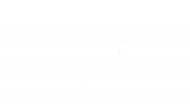 Línea negra Icono de esqueleto de pescado aislado sobre fondo blanco. Signo de hueso de pescado. Animación gráfica de vídeo 4K - Imágenes, Vídeo