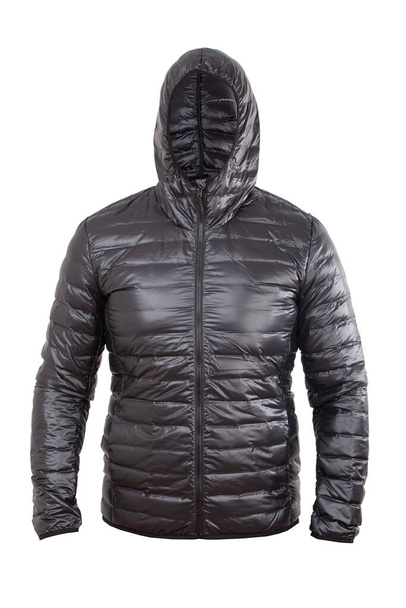 黒の男性スポーツ冬のジャケット、隔離された白 - 写真・画像