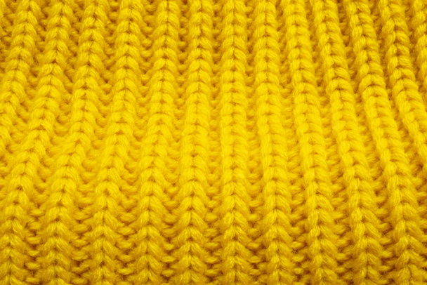 Jaune tricot laine texture fond - Photo, image