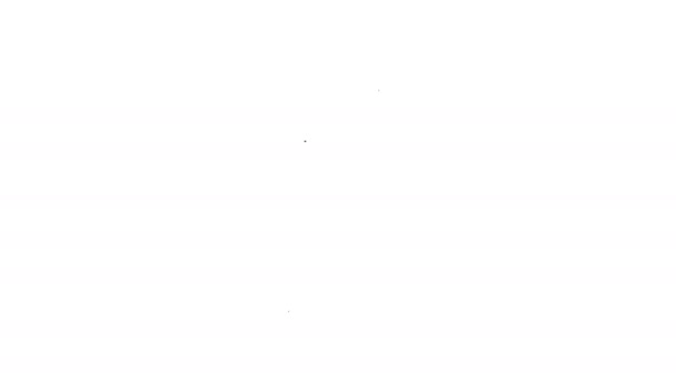 Czarna linia Stara klepsydra z płynącą ikoną piasku odizolowana na białym tle. Piaskowy znak zegara. Koncepcja zarządzania czasem i biznesem. 4K Animacja graficzna ruchu wideo - Materiał filmowy, wideo