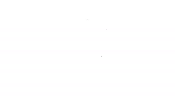 Czarna linia Skoroszyt medyczny z ikoną rekordu klinicznego izolowane na białym tle. Recepta, wyniki badań lekarskich. 4K Animacja graficzna ruchu wideo - Materiał filmowy, wideo