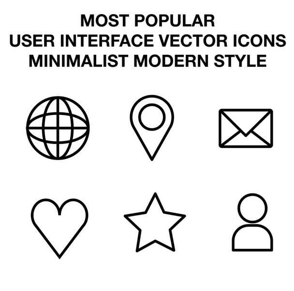 beliebteste Benutzeroberfläche (ui) Vektor-Symbole im modernen, minimalistischen Stil. - Foto, Bild