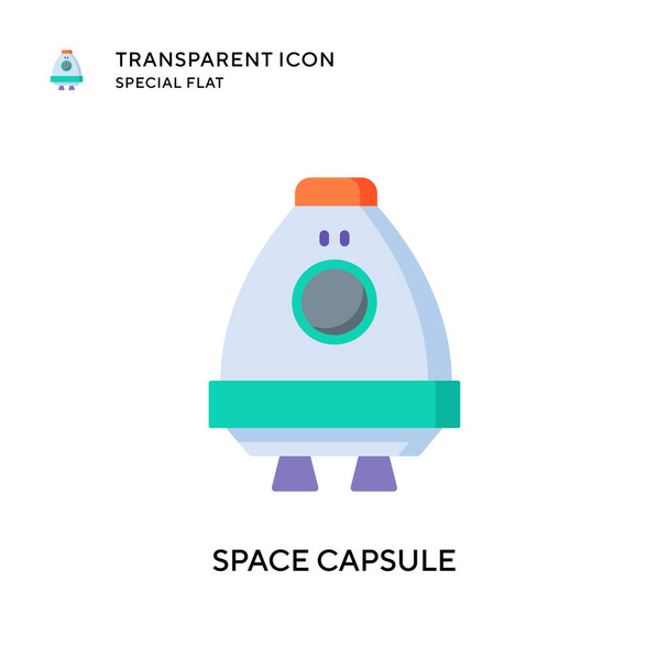 Icona del vettore capsula spaziale. Illustrazione in stile piatto. Vettore EPS 10. - Vettoriali, immagini