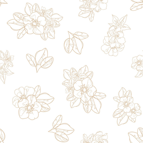 flowers seamless pattern, petals, vector illustration - Vektor, obrázek