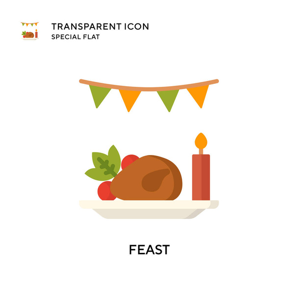 Feast vector icon. Flat style illustration. EPS 10 vector. - Vector, Image