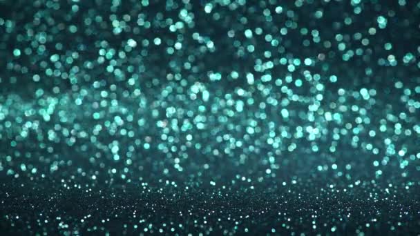 Sininen tumma glitter tausta painopiste ja epätarkka alue ja heijastuksia bokeh liikkeen - Materiaali, video