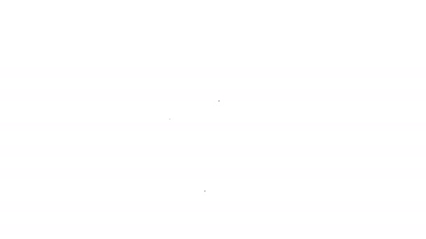 Línea negra Icono de caza de cabeza aislado sobre fondo blanco. Objetivo comercial o signo de empleo. Recursos humanos y contratación para las empresas. Animación gráfica de vídeo 4K - Metraje, vídeo