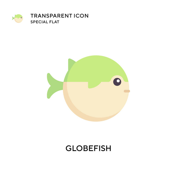 Icono del vector Globefish. Ilustración de estilo plano. EPS 10 vector. - Vector, Imagen