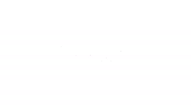 Icona telescopio linea nera isolata su sfondo bianco. Strumento scientifico. Elemento di educazione e astronomia, spyglass e stelle di studio. Animazione grafica 4K Video motion - Filmati, video