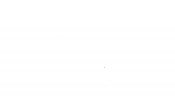 Schwarze Linie Notizbuch-Symbol isoliert auf weißem Hintergrund. Spirale Notizblock-Symbol. Schulheft. Schreibblock. Tagebuch für die Schule. 4K Video Motion Grafik Animation - Filmmaterial, Video