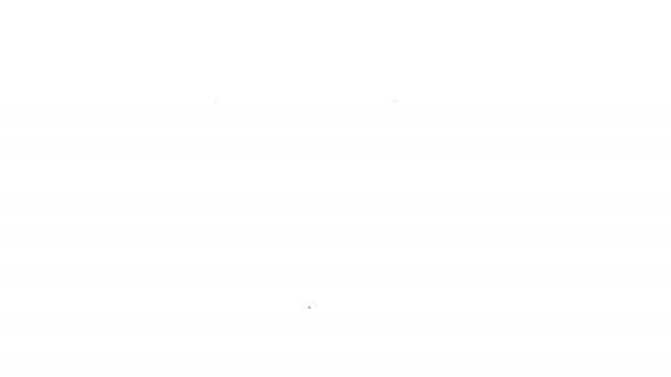 Icono de imán de línea negra aislado sobre fondo blanco. Imán de herradura, magnetismo, magnetización, atracción. Animación gráfica de vídeo 4K - Metraje, vídeo