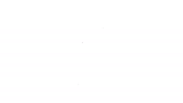 Linea nera Vecchia clessidra con icona di sabbia scorrevole isolata su sfondo bianco. Segnale dell'orologio di sabbia. Concetto di gestione aziendale e temporale. Animazione grafica 4K Video motion - Filmati, video