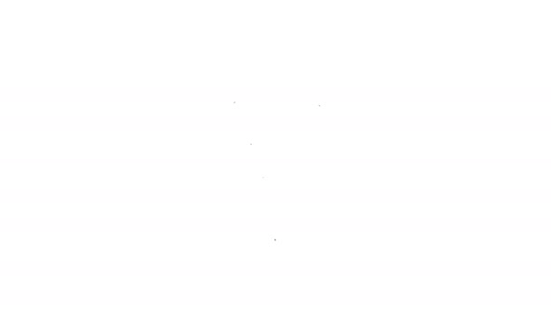 Schwarze Linie Medaillensymbol isoliert auf weißem Hintergrund. Siegersymbol. 4K Video Motion Grafik Animation - Filmmaterial, Video