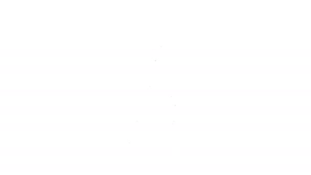 Línea negra Icono de brújula de dibujo aislado sobre fondo blanco. Señal de brújulas. Dibujo y herramientas educativas. Instrumento geométrico. Animación gráfica de vídeo 4K - Metraje, vídeo