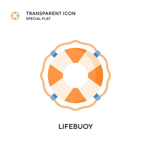 Lifebuoy vektör simgesi. Düz çizim. EPS 10 vektörü. - Vektör, Görsel