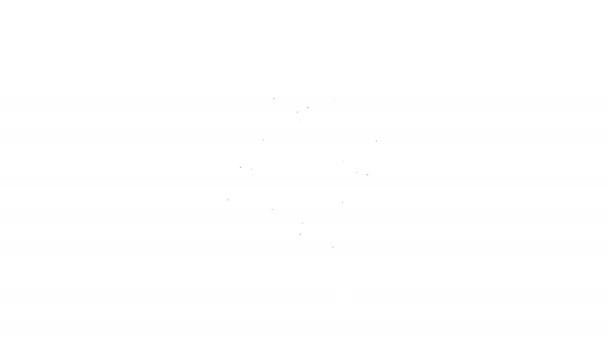 Línea negra Icono de átomo aislado sobre fondo blanco. Símbolo de ciencia, educación, física nuclear, investigación científica. Animación gráfica de vídeo 4K - Metraje, vídeo