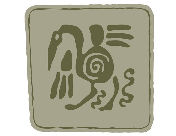 Индийское искусство. Символы тотема. Векторный шаблон для логотипа и иллюстраций - Вектор,изображение