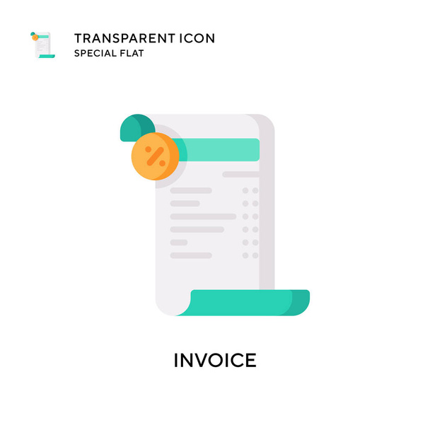 Invoice vector icon. Flat style illustration. EPS 10 vector. - Vector, Image