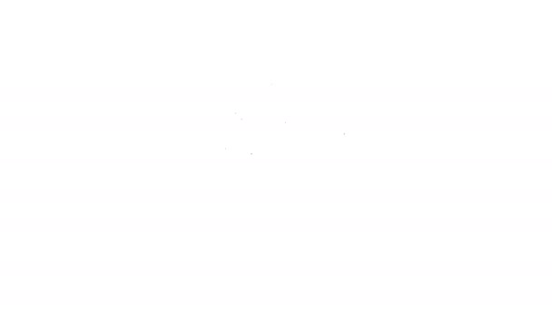 Černá čára Původní americká tomahawk sekera ikona izolované na bílém pozadí. Grafická animace pohybu videa 4K - Záběry, video