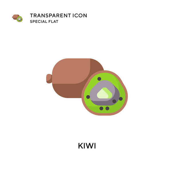 Icona del vettore Kiwi. Illustrazione in stile piatto. Vettore EPS 10. - Vettoriali, immagini