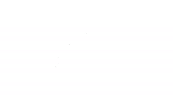 Черная линия Старый западный размахивая дверью икона салуна изолированы на белом фоне. Видеографическая анимация 4K - Кадры, видео