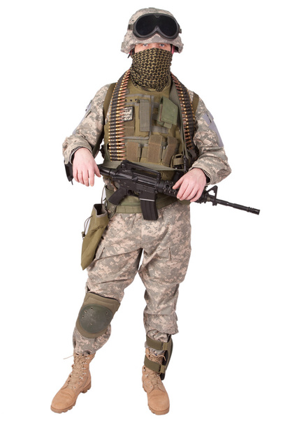 US soldier with assault rifle - Foto, afbeelding
