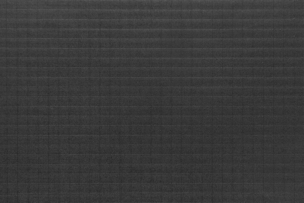 Textura de tela de grafito con un patrón a cuadros: primer plano de la tela gris oscura - Foto, imagen