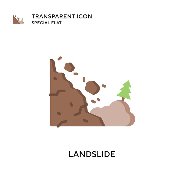 Landslide vector icon. Flat style illustration. EPS 10 vector. - Vector, Image