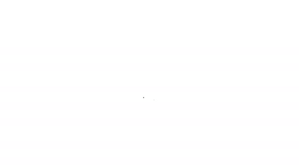 Musta viiva tikkari kuvake eristetty valkoisella taustalla. Ruoka, herkullinen symboli. 4K Video motion graafinen animaatio - Materiaali, video