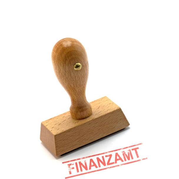 Марка з імпринтом Finanzamt, перекладає податковий офіс - Фото, зображення