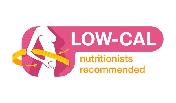 Low cal Nutritionnistes Autocollant perte de poids - Vecteur, image